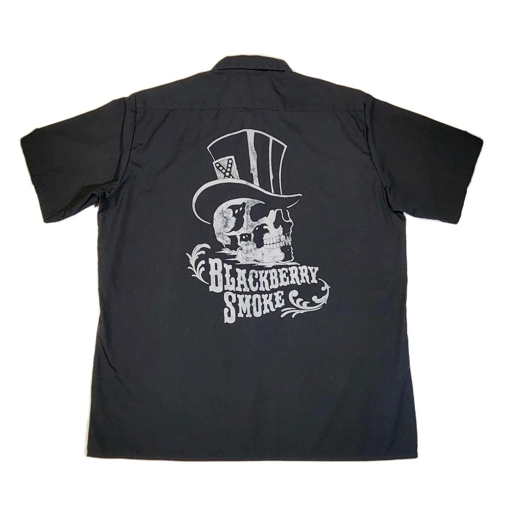 Blackberry Smoke Dickies Work Shirt XL Black Button Up Mechanic Band Shirt Skull
